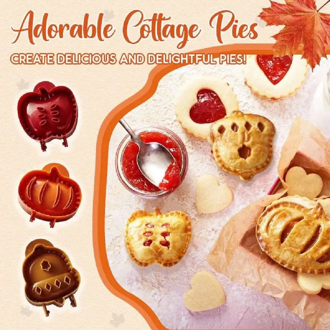 Fall Hand Pie Molds Set Mini Pie Mould Dough Press Mold Tools Christmas Halloween Baking Pie Molds Pumpkins Apples Hazelnuts