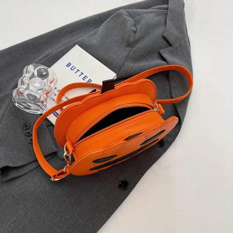 Enchanting Halloween Pumpkin  Bag  Devilish Style with Ghost Skull Accent  Fashion Purse for Women & Girls