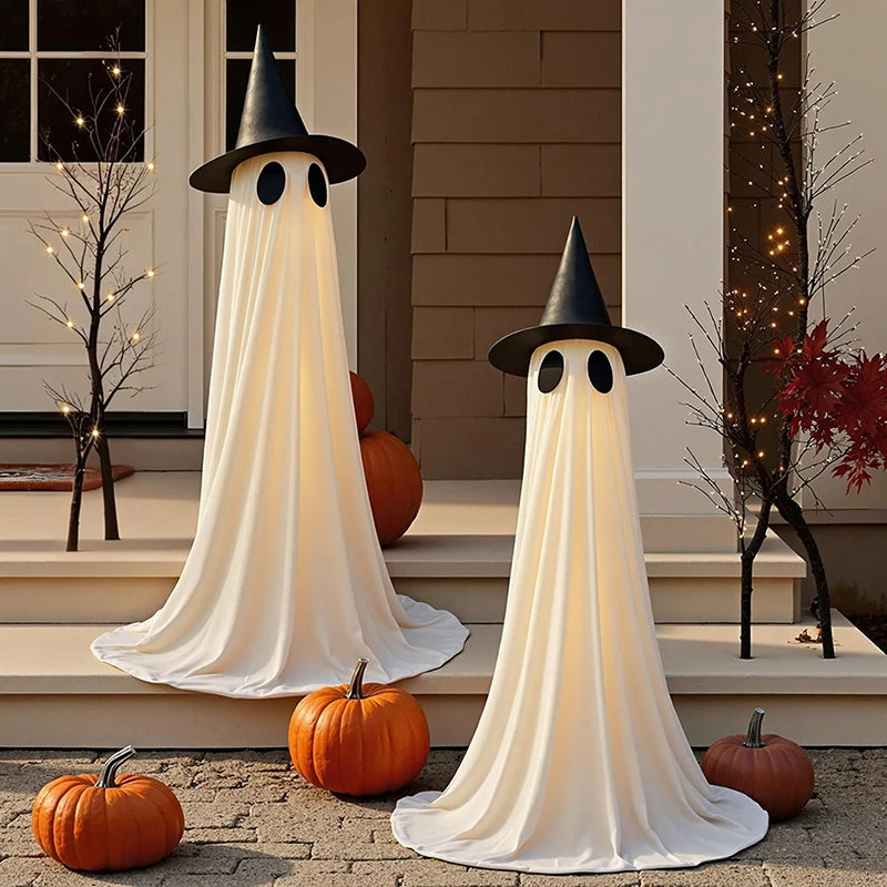 New Halloween glowing ghost decoration for yard outdoor decoration for front porch and courtyard cute multi-expression ghost