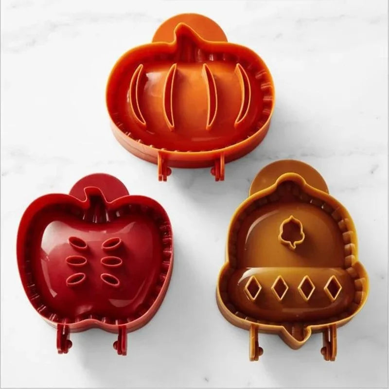 Fall Hand Pie Molds Set Mini Pie Mould Dough Press Mold Tools Christmas Halloween Baking Pie Molds Pumpkins Apples Hazelnuts