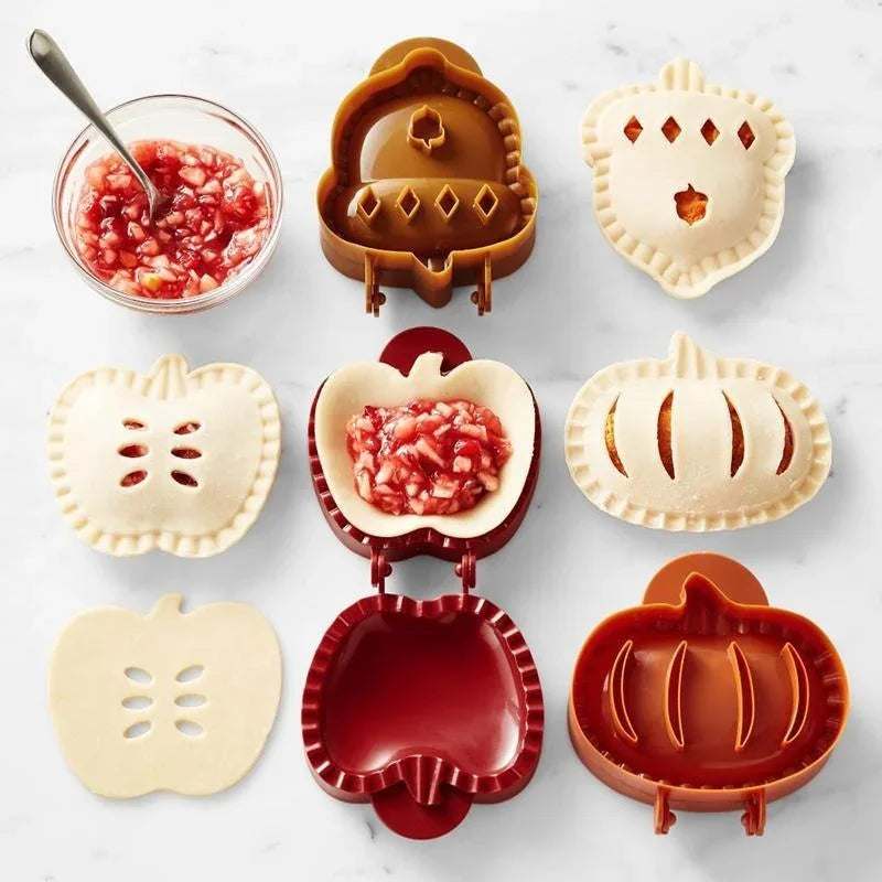 Fall Hand Pie Molds Set Mini Pie Mould Dough Press Mold Tools Christmas Halloween Baking Pie Molds Pumpkins Apples Hazelnuts