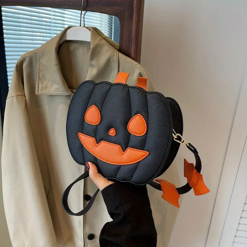 Enchanting Halloween Pumpkin  Bag  Devilish Style with Ghost Skull Accent  Fashion Purse for Women & Girls
