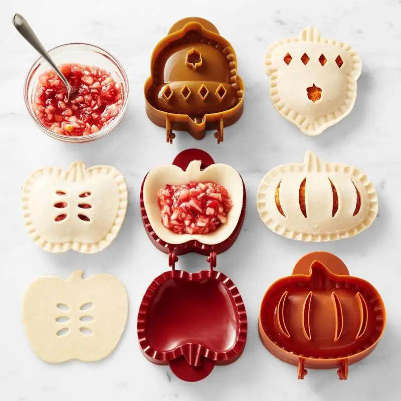 Fall Hand Pie Molds Set Mini Pie Mould Dough Press Mold Tools Christmas Halloween Baking Pie Molds Pumpkins Apples Hazelnuts