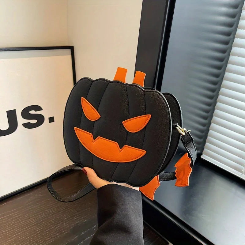 Enchanting Halloween Pumpkin  Bag  Devilish Style with Ghost Skull Accent  Fashion Purse for Women & Girls